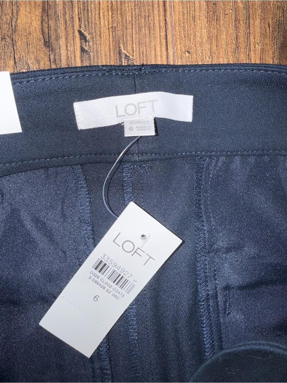 LOFT Sutton Skinny Pants 6 Curvy Navy Ankle Career Stretch Women - Picture 3 of 7